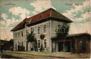1907 Csömör, vasútállomás. Monger Lőrincz kiadása / Bahnhof / railway station (EK)