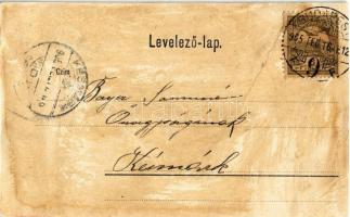 1905 Budapest V. Magyar Kir. Tudományos Akadémia, Széchenyi szobor (ragasztónyom / glue mark)