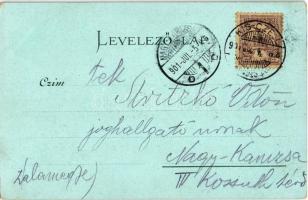 1901 Kiscell, Celldömölk; vasútállomás, templom, főtér, kiadják a Pick Testvérek; Art Nouveau, flora...