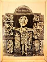 Bognár Zoltán (1924-1992): Körtemető. Linó (próbanyomat), papír, kis gyűrődéssel és folttal,  jelzet...