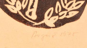 Bognár Zoltán (1924-1992): A császár katonái. Linó (próbanyomat), papír, jelzett, üvegezett keretben...