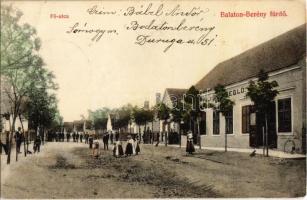 1909 Balatonberény-fürdő, Fő utca és Páli vendéglő. Tóth Márton kiadása
