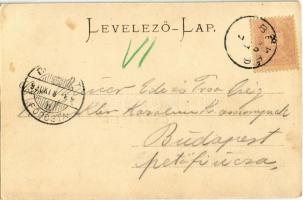 1899 Békés, Kossuth Lajos utca, Páris cigány negyed, Széchenyi tér. Véver Oszkár kiadása, Art Nouvea...