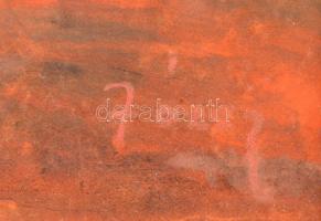 Józsa jelzéssel: Vándorlók. Akvarell, papír, üvegezett keretben, 15×25 cm