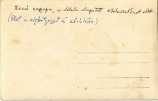 Sonkád, a Sonkád Vidéki Hitelszövetkezet és Gabonaraktár épülete az alapítóval Kocsis József lelkéss...