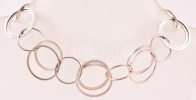 Ezüst(Ag) modern dupla karikás karkötő, jelzett, h: 19,5 cm, nettó: 6,6 g