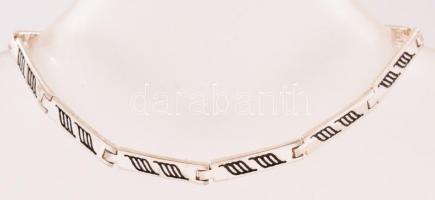 Ezüst(Ag) mintás glídes karkötő, jelzett, h: 20,5 cm, nettó: 9,4 g