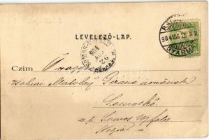 1904 Balassagyarmat, Otthon-telep és indóház, vasútállomás télen. Halyák István kiadása, Art Nouveau