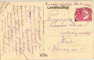 1930 Zánka, Villa és pályaudvar, vasútállomás és sorompó. Hajba István kiadása