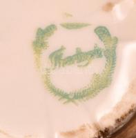 Thuringia Bavaria Feinsilber mokkás csésze és alj (6 db), kopásnyomokkal, hajszál repedésekkel