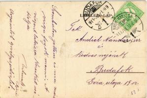 1913 Nagykanizsa, Fő út, Néptakarékpénztár, cukrászda, Biztosító társaság, Pollák József bőrkeresked...