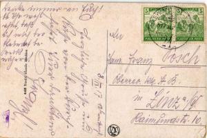 1917 Nagykanizsa, Fő tér, Felső templom, piac. Vasúti tőzsde kiadása (EK)