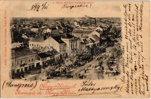 1899 Nagykőrös, piac, Galsa Sándor és Weisz Mihály üzlete. Geszner Jenő kiadása