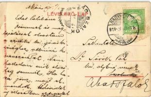 1911 Nagykőrös, esős időben, esernyők. Geszner Jenő kiadása