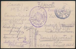 1916 Tábori posta fotó képeslap matrózokról / Photo postcard K.u.k. Festungsfeldbahn 5. Bauabteilung Pola