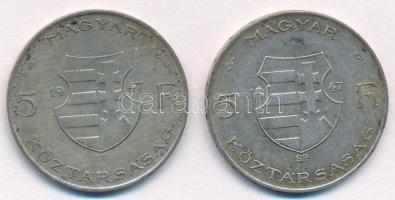 1947. 5Ft Ag "Kossuth" (2x) T:2-,3
Adamo F8.1
