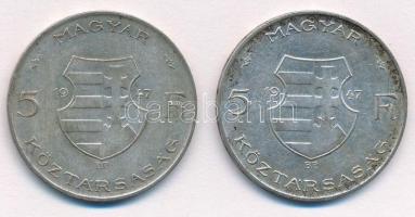 1947. 5Ft Ag "Kossuth" (2x) T:2-,3
Adamo F8.1