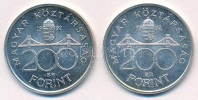 1992. 200Ft Ag "MNB" (2x) T:1-
Adamo F13