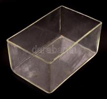 Nagyméretű üveg doboz fém tetővel 25x16x15 cm