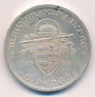 1938. 5P Ag "Szent István" T:1-,2
Adamo P8.1