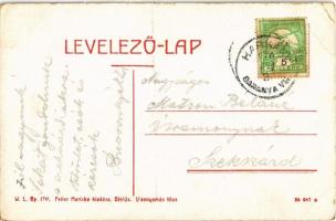 1910 Máriagyűd (Siklós), Búcúsjáró templom a falubeliekkel, árus bódék. W.L. Bp. 1741. Feiler Marisk...