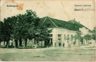 1925 Kunhegyes, Nemzeti szálloda és kávéház. Alexovits Györgyné kiadása (EK)