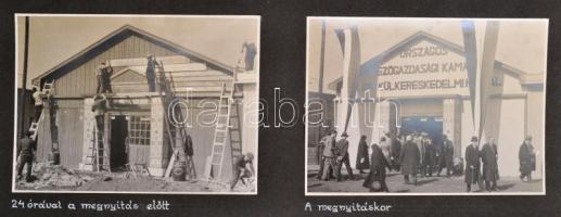 1935 Országos Mezőgazdasági Kiállítás, rendőrségi lovasbemutatóval, 7 db kartonra ragasztott fotó, f...