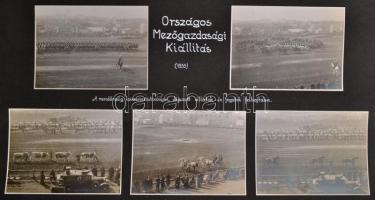 1935 Országos Mezőgazdasági Kiállítás, rendőrségi lovasbemutatóval, 7 db kartonra ragasztott fotó, f...