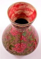 cca 1890 Zsolnay kakasos váza, porcelánfajansz, magastüzű mázakkal, formaszám: 496, jelzett (családi...