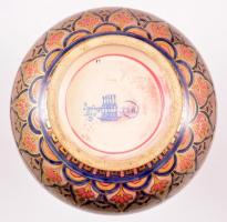 cca 1890 Zsolnay kakasos váza, porcelánfajansz, magastüzű mázakkal, formaszám: 496, jelzett (családi...