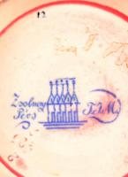 cca 1890 Zsolnay kakasos váza, porcelánfajansz, magastüzű mázakkal, formaszám: 496, jelzett (családi...