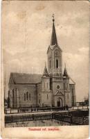 1913 Tiszabecs, Református templom télen (EB)