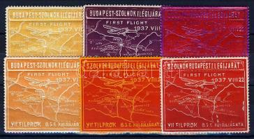 1937 Szolnok Budapest I légijárat 6 klf levélzárója