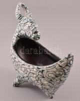 Gorka Iparművészeti Vállalatos kosfejes tál, mázas kerámia, jelzett, apró kopásokkal, m: 17 cm