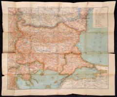 cca 1915 Bulgária és a Dardanellák háborús térképe 80x60 cm