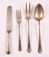 6 személyes jelzett alpakka evőeszköz készlet díszdobozban, kompletten