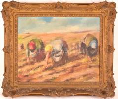 Pirhalla Nándor (1884-?):  Dugványozás. Olaj, vászon, jelzett, keretben, 40×50 cm