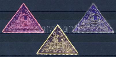 1932 Endresz aviatikai kiállítás 3 klf levélzáró