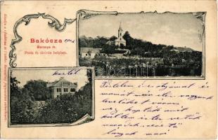 1902 Bakóca, látkép templommal, Majláth kastély. Art Nouveau. Kiadja a Bakócza és Vidéke keresztény fogyasztási szövetkezet (EK)