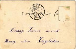 1902 Bakóca, látkép templommal, Majláth kastély. Art Nouveau. Kiadja a Bakócza és Vidéke keresztény ...