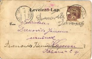 1900 Hatvan, Vasútállomás, Pályaudvar, gőzmozdony, vagonok, szerelvények. Kiadja Hoffmann M. L. (fl)