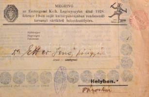 1928 Felhívás a város összes bolondjához, az Esztergomi Kath. Legényegylet farsangzáró bolondestjére...