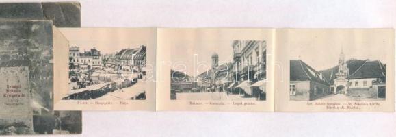 1912 Brassó, Kronstadt, Brasov; Fekete templom, 10 képes leporellólap, benne Búzasor, Transilvania k...