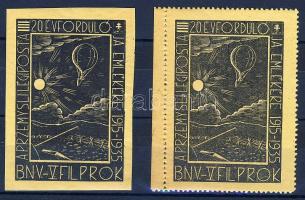 1935 Przemysli légiposta emlékére fogazott és vágott levélzáró