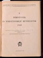 1949 Törvények és törvényerejű rendeletek, benne a Rákosista alkotmánnyal Egészvászon kötésben
