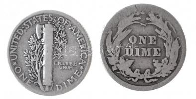 Amerikai Egyesült Államok 1914. 1D Ag "Barber" + Amerikai Egyesült Államok 1941. 1D Ag &qu...