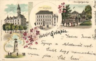 1898 Győr katonai emlékművel Litho (EB)