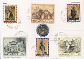 Vatikán 1993. 500L bimetál "II.János Pál pápa" érmés, bélyeges képeslapon T:1