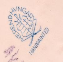 Herendi porcelán Ludas Matyi, kézzel festett, apró kopásnyomokkal, jelzett m: 8 cm, h: 9,5 cm