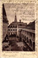1903 Vajdahunyad, Hunedoara; vár belseje. Kiadja Adler Alfréd fényképész / Cetatea (Castelul) Huniadestilor / castle, courtyard (EK)